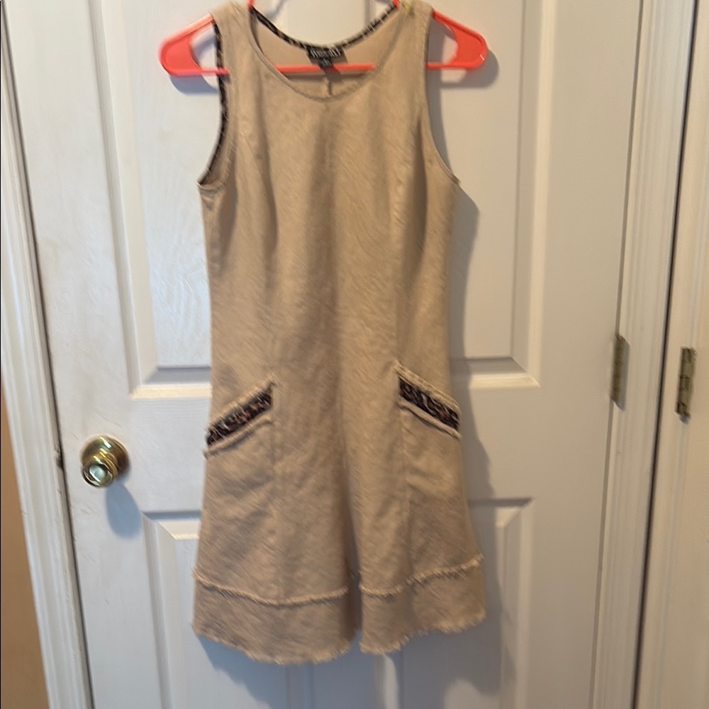 Elegant Tan Sleeveless Dress